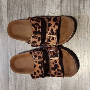 Womens cheetah sandals